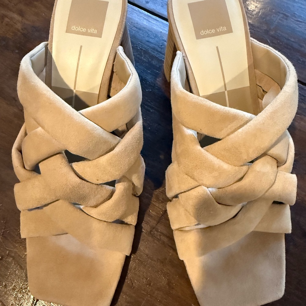 Dolce Vita Beige Suede Mules